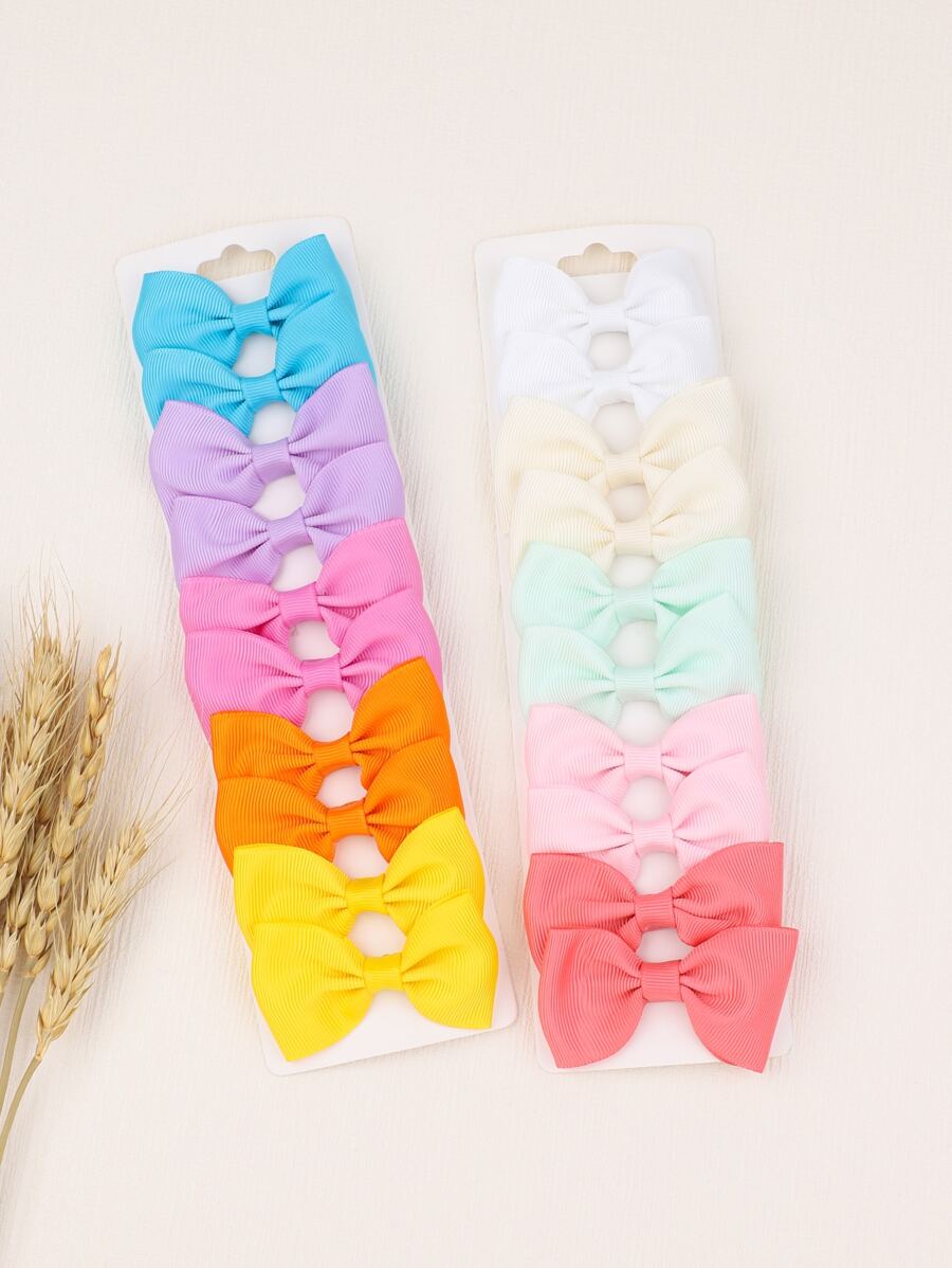 20入組小女童蝴蝶結裝飾髮帶