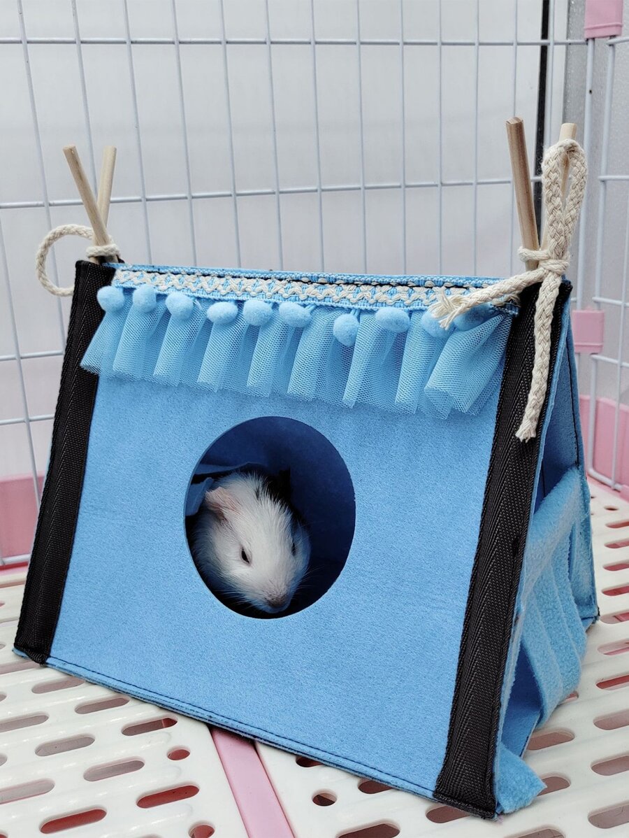 Rabbit Hamster, Guinea Pig, Mole, Chinchilla Hidden Nest, Tent, Corner House, 1 Pc - Blue - View 1