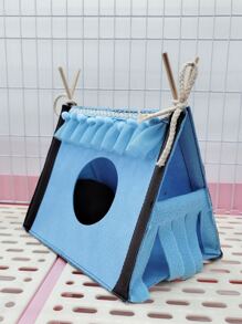 Rabbit Hamster, Guinea Pig, Mole, Chinchilla Hidden Nest, Tent, Corner House, 1 Pc - Blue - View 3