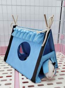 Rabbit Hamster, Guinea Pig, Mole, Chinchilla Hidden Nest, Tent, Corner House, 1 Pc - Blue - View 4