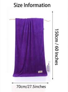 2pcs Plain Towel Set - Violet Purple - View 3