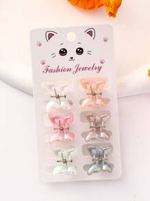 6入組小女童蝴蝶設計髮爪