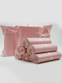 100 cái Túi đóng gói màu trơn, Túi đóng gói đa năng đơn giản cho trường học, văn phòng - Màu Hoa hồng đỏ - Xem 1