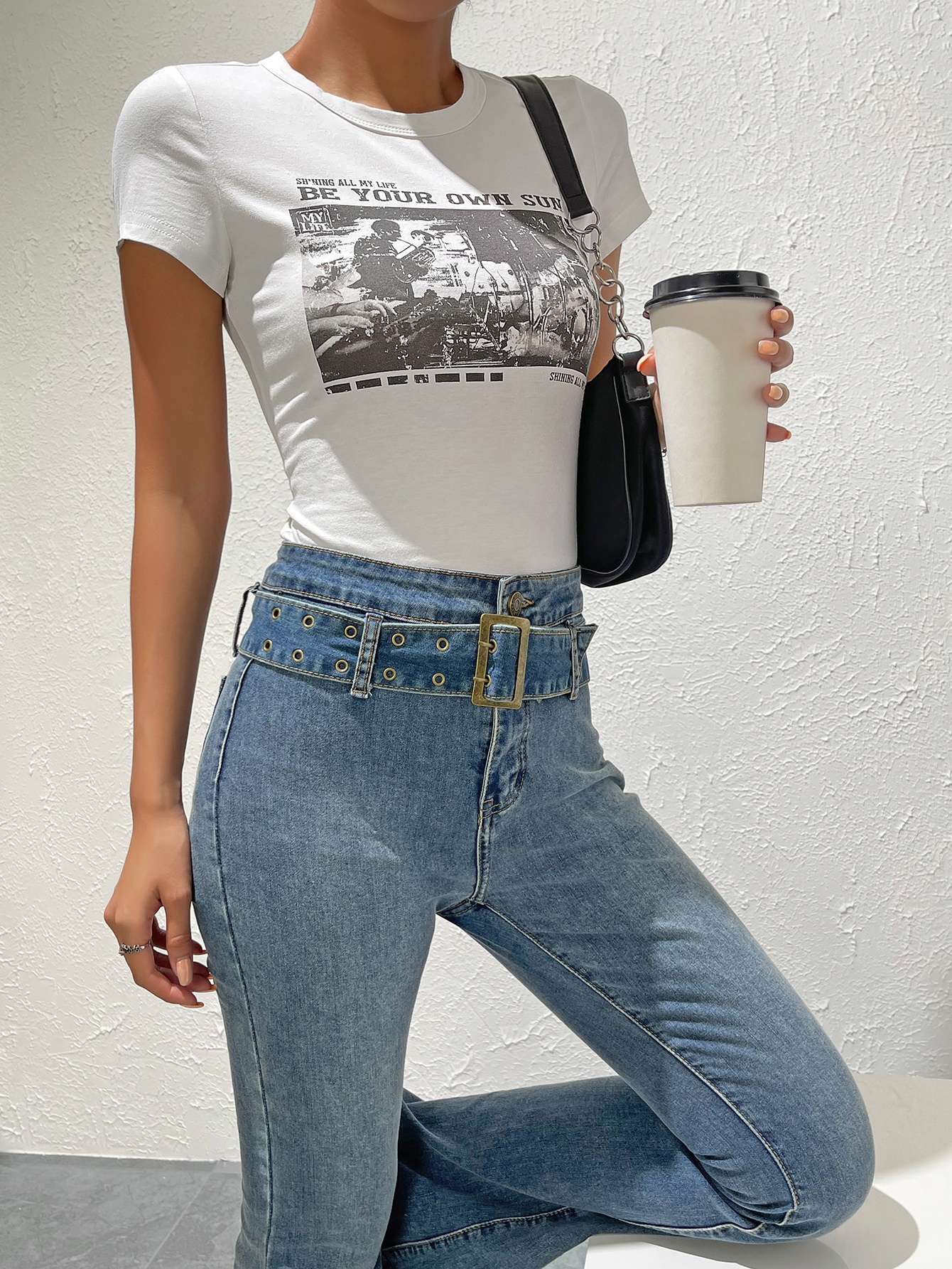 SHEIN EZwear Slogan Graphic Tee SHEIN UK