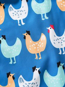 SHEIN Girls Cartoon Graphic A-line Dress - Blue - View 6