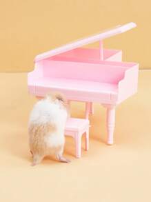 1pc Piano Design Hamster Toy For Small Animal For Play - Pink - View 4