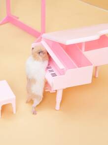 1pc Piano Design Hamster Toy For Small Animal For Play - Pink - View 5
