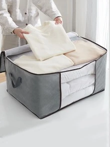 1 túi đựng quần áo màu xám, túi đựng đồ bằng vải không dệt tối giản có thể gấp lại để trang trí nhà cửa, trang trí lễ hội, trang trí mùa thu, trang trí phòng, trang trí nhà cửa, trang trí mùa thu, trang trí phòng ngủ - Xám - Xem 1