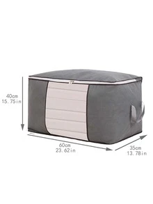 1 túi đựng quần áo màu xám, túi đựng đồ bằng vải không dệt tối giản có thể gấp lại để trang trí nhà cửa, trang trí lễ hội, trang trí mùa thu, trang trí phòng, trang trí nhà cửa, trang trí mùa thu, trang trí phòng ngủ - Xám - Xem 2