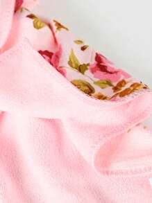 花朵印花毛巾 - 粉色 - 查看 2
