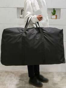 Túi du lịch tối giản cỡ lớn có thể gập lại BlackholidayTúi hành lýTúi cuối tuầnTúi đi biển dung tích lớn cho du lịch mùa hè Những thứ cần thiết cho kỳ nghỉ Phụ kiện mùa hè cho kỳ nghỉ Tổ chức du lịch Túi bệnh viện Phụ kiện du lịch cho trại - màu đen - Xem 2