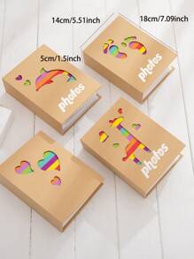 1 pieza con estampado de letra con abertura foto simple portátil foto Funda de tarjeta para Tarjeta almacenamiento - Caqui - Ver 2