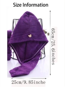 2pcs Plain Towel Set - Violet Purple - View 4