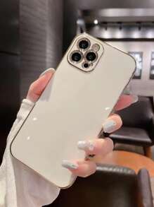 Ốp lưng điện thoại Apple Basic Case viền thẳng mạ điện 6D tương thích với iPhone 15, iPhone 15 Pro, iPhone 15 Pro Max, iPhone 16, iPhone 16 Pro, iPhone 16 Plus, iPhone 16 Pro Max - trắng - Xem 3