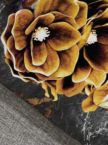 1入組化學纖維裱框畫現代花卉圖案牆壁藝術畫適用於家居牆壁裝飾 - 彩色 - 查看 6