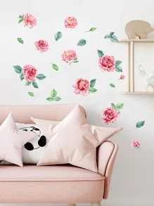 1 set PVC con patrón floral Pegatina de pared para casa Decoración mural - Multicolor - Ver 1