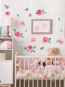 1 set PVC con patrón floral Pegatina de pared para casa Decoración mural - Multicolor - Ver 2