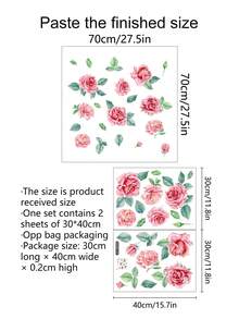 1 set PVC con patrón floral Pegatina de pared para casa Decoración mural - Multicolor - Ver 6