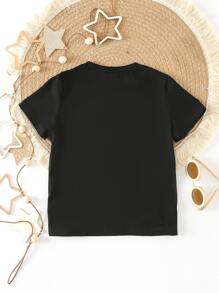 Toddler Girls Slogan Graphic Tee - Black - View 2