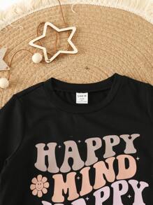 Toddler Girls Slogan Graphic Tee - Black - View 5