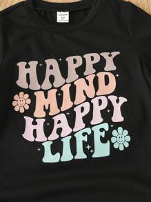 Toddler Girls Slogan Graphic Tee - Black - View 6