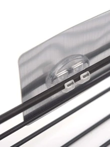 1入組鐵浴室儲物架,極簡黑色免打孔多功能貨架收納單元洗衣 - 黑色 - 查看 4