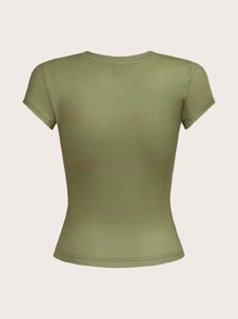 SHEIN ICON Body Heat Map Print Summer Tee - Army Green - View 2