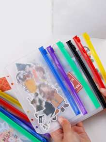 6 cái Túi đựng hồ sơ rời trong suốt, Công cụ tổ chức tài liệu di động tối giản dành cho học sinh, văn phòng - Nhiều màu - Xem 2