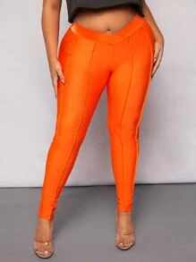 SHEIN SXY Hơn Xà cạp Màu cam neon Eo chồng lên - trái cam - Xem 1