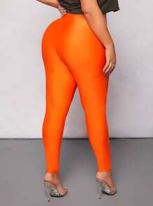 SHEIN SXY Hơn Xà cạp Màu cam neon Eo chồng lên - trái cam - Xem 2