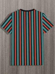 Aesthetic Post 男士字母圖案條紋圖案T恤 - 彩色 - 查看 2