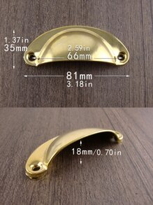 10pcs Plain Drawer Handle, Simple Yellow Iron Drawer Handle For Household - Yellow - View 3