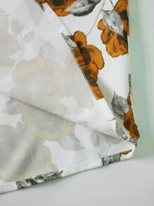 NITAGUT 男士玫瑰印花襯衫 - 白色 - 查看 4