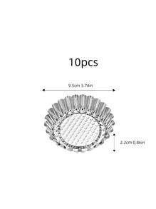 10 piezas molde de tarta de huevo - Plateado - Ver 2
