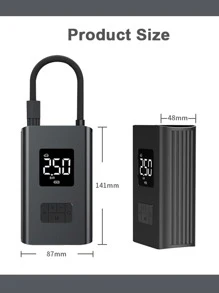 4500mAh Mini Car Air Compressor 140PSI Electric Wireless Portable Tire Inflator Pump for Motorcycle Bicycle Boat AUTO Tyre Balls - Black - View 2