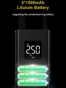 4500mAh Mini Car Air Compressor 140PSI Electric Wireless Portable Tire Inflator Pump for Motorcycle Bicycle Boat AUTO Tyre Balls - Black - View 3