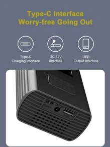 4500mAh Mini Car Air Compressor 140PSI Electric Wireless Portable Tire Inflator Pump for Motorcycle Bicycle Boat AUTO Tyre Balls - Black - View 4