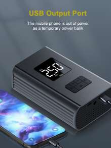 4500mAh Mini Car Air Compressor 140PSI Electric Wireless Portable Tire Inflator Pump for Motorcycle Bicycle Boat AUTO Tyre Balls - Black - View 8