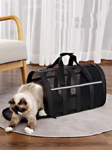 1 túi đựng thú cưng phản quang cho chó mèo ngoài trời - màu đen - Xem 2