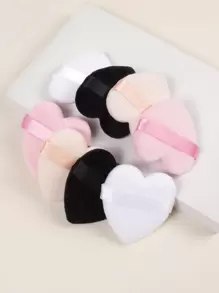 4 Esponjas de maquillaje en forma de corazón, hechas de terciopelo súper suave, diseñadas para contorno, ojos y esquinas, envase para mezclar base de maquillaje. Adecuado para todo tipo de pieles - Multicolor - Ver 2