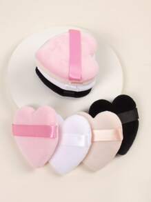 4 Esponjas de maquillaje en forma de corazón, hechas de terciopelo súper suave, diseñadas para contorno, ojos y esquinas, envase para mezclar base de maquillaje. Adecuado para todo tipo de pieles - Multicolor - Ver 5