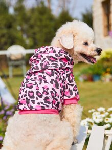 PETSIN 1pc Leopard Print Pet Hoodie For Cat And Dog For Cold Season