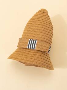 幼童蝴蝶結裝飾草編帽 - 卡其色 - 查看 3