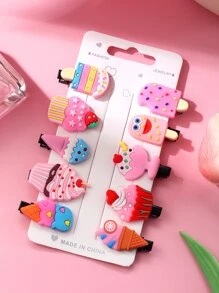 10pcs Popsicle Decor Hair Clip - Multicolor - View 1