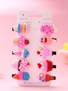 10pcs Popsicle Decor Hair Clip - Multicolor - View 2