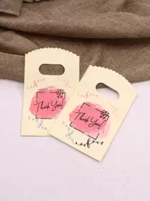 45pcs/set PE Gift Bag, Modern Heart & Slogan Graphic Gift Packaging Bag For Party