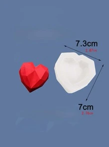 1pc Silicone Cake Mold, Single Hole Diamond Heart Shaped Baking Mold For Mousse, Chocolate, Pudding, Jelly - Clear - View 4