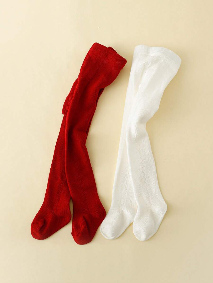 2雙嬰兒鏤空褲襪 - 彩色 - 查看 1