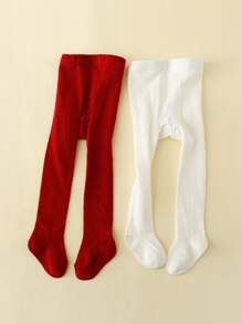 2雙嬰兒鏤空褲襪 - 彩色 - 查看 2