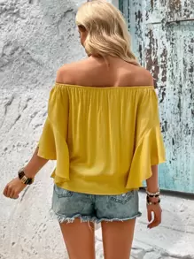 Breezaya Blouse Col Bardot Manches Évasées À Nœud